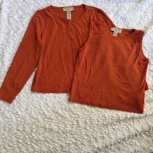 Jones New York Country Essentials Petite Ribbed Tank in Rust